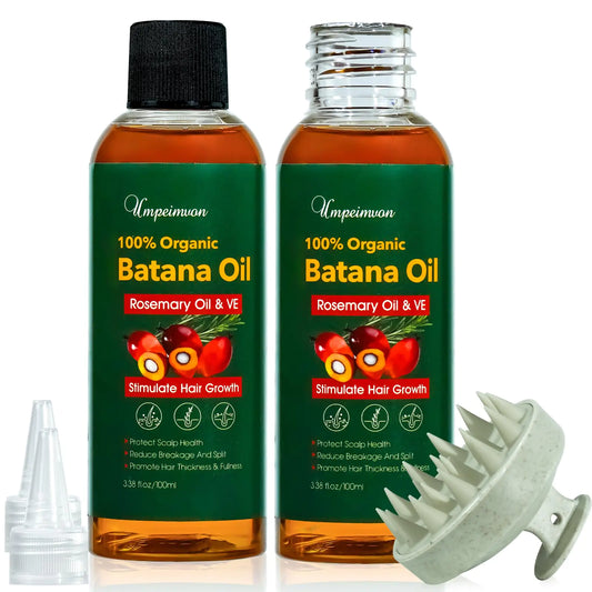 BotanaGlow™ 2-Pack Organic Batana & Rosemary Hair Growth Oil Blend