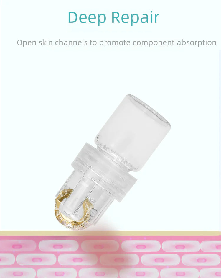GlowDerm™ 64-Needle Gold Microneedling Roller – Scalp & Hair Growth