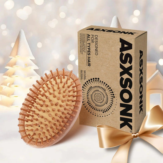 EcoGlow™ Bamboo Hair Brush – Air Cushion Massage for Hair Growth & Shine